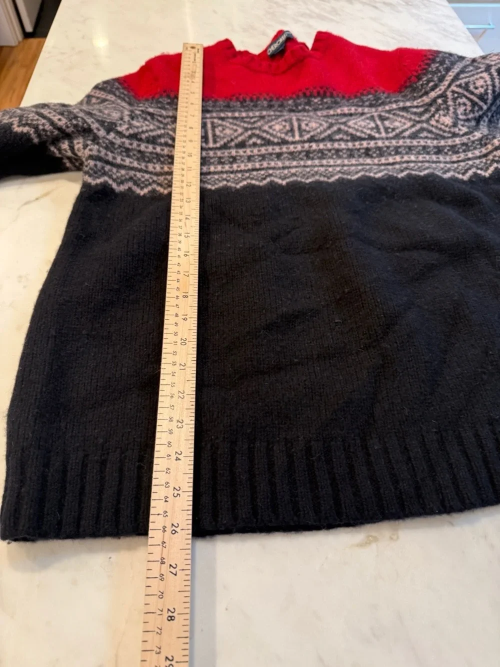 Cherokee Y2K Lambswool Fair Isle Sweater Red Nordic Unisex Size XXL